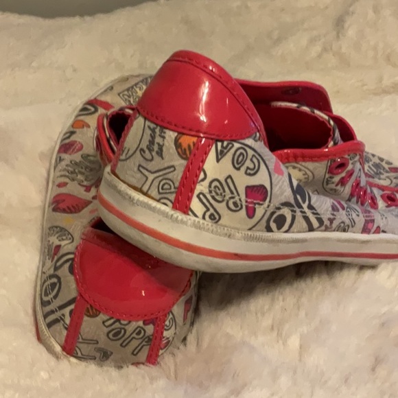 COACH Bev A1573 Pink Poppy Heart Graffiti Slip on Nostalgic Kidcore Sneakers 8.5 - Picture 8 of 10